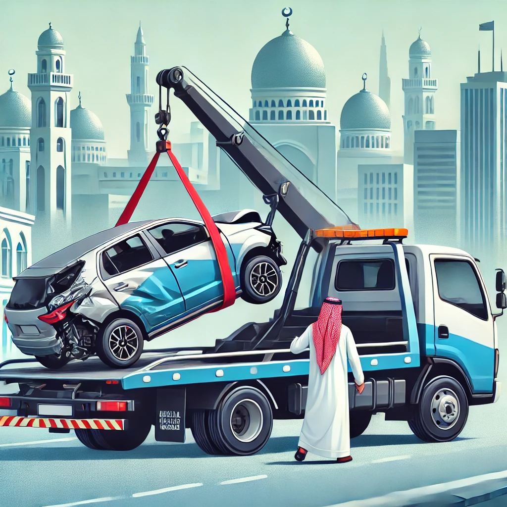 سطحة تشليح جدة تحمل سيارة مصدومة
